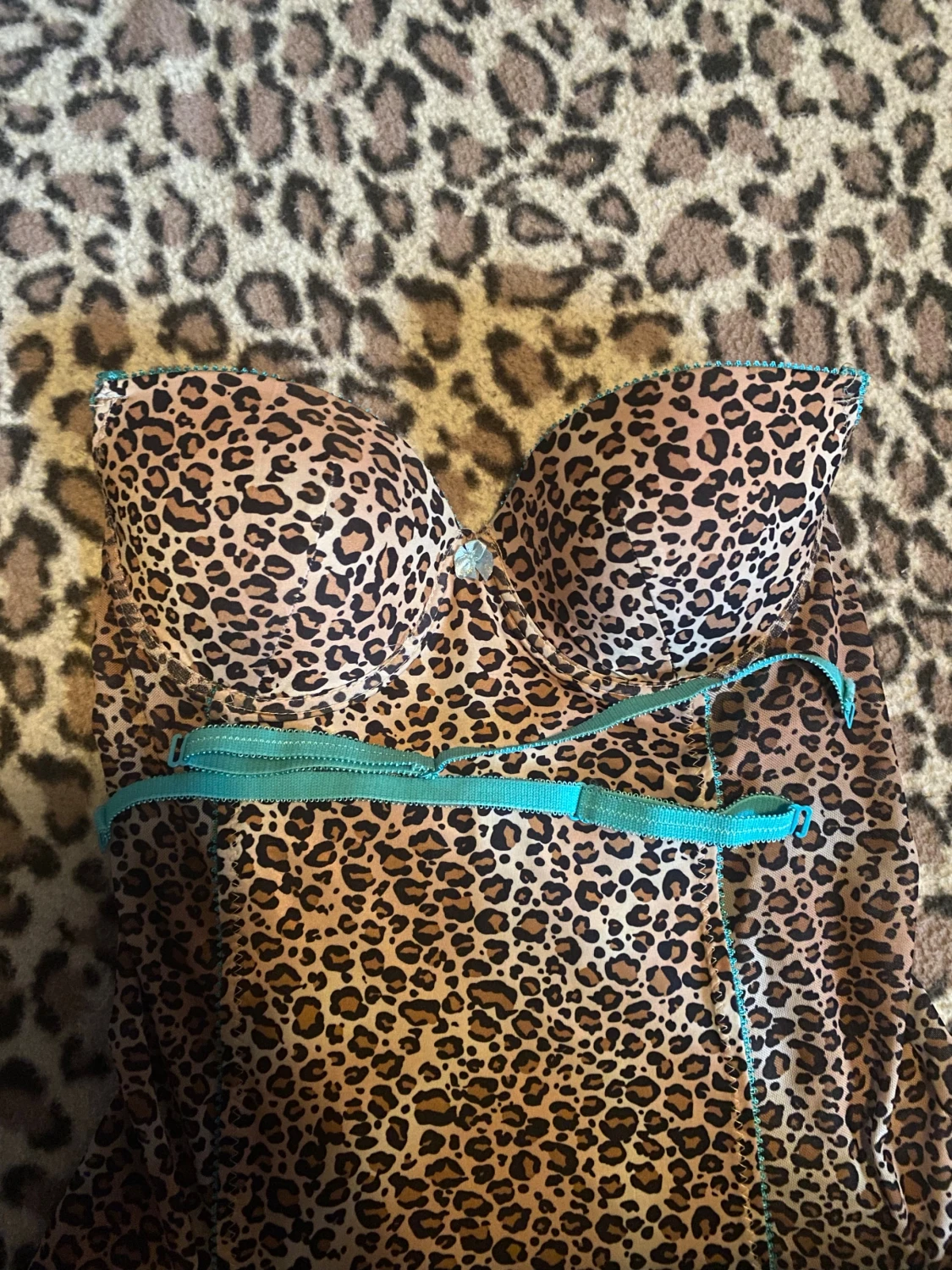 Leopardmönstrad korsettopp - 4