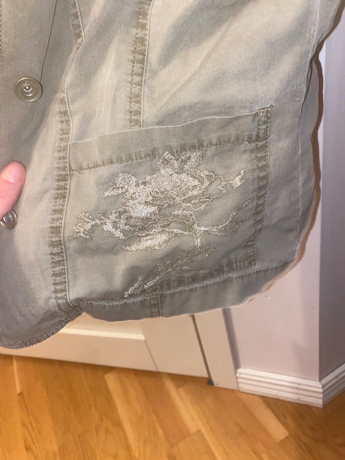 Olivgrön jeansjacka - 3