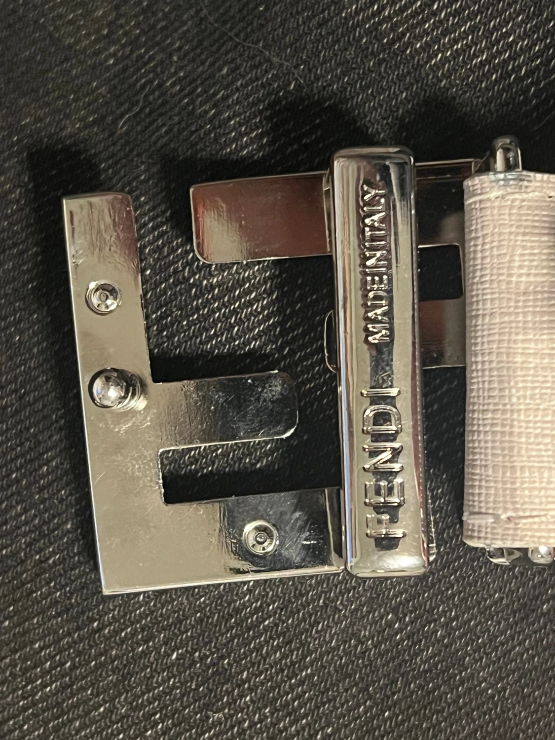 Fendi vit FF-logo bälte 110 cm - 1