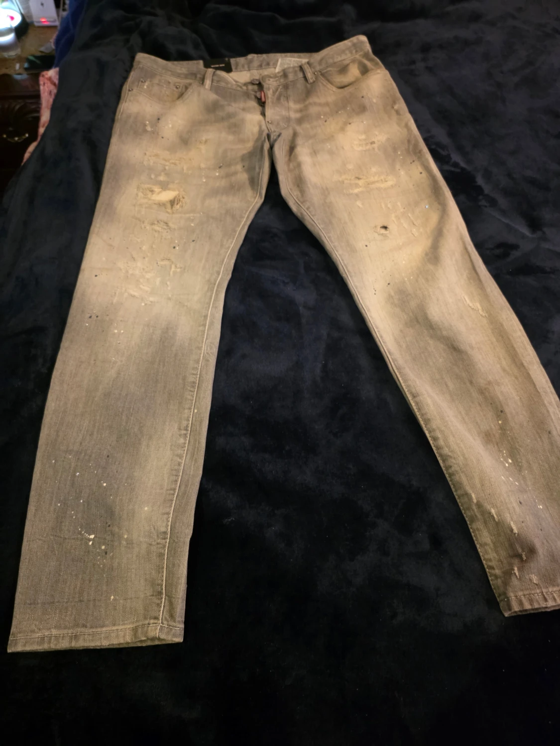 Dsquared2 styratvättade straight-jeans med strassutsmycking - 94