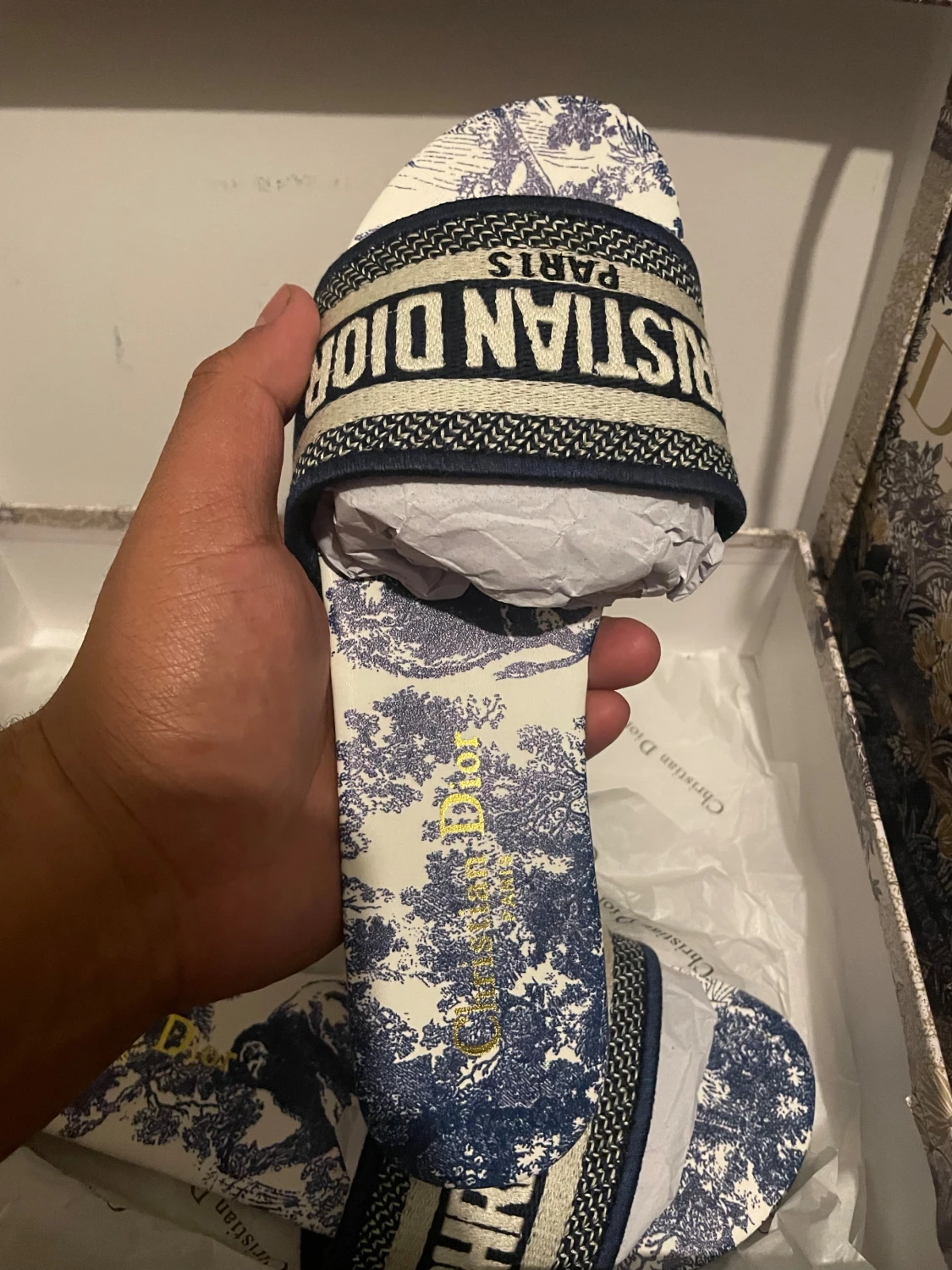 Christian Dior blåvita sandaler strl 39 - 1