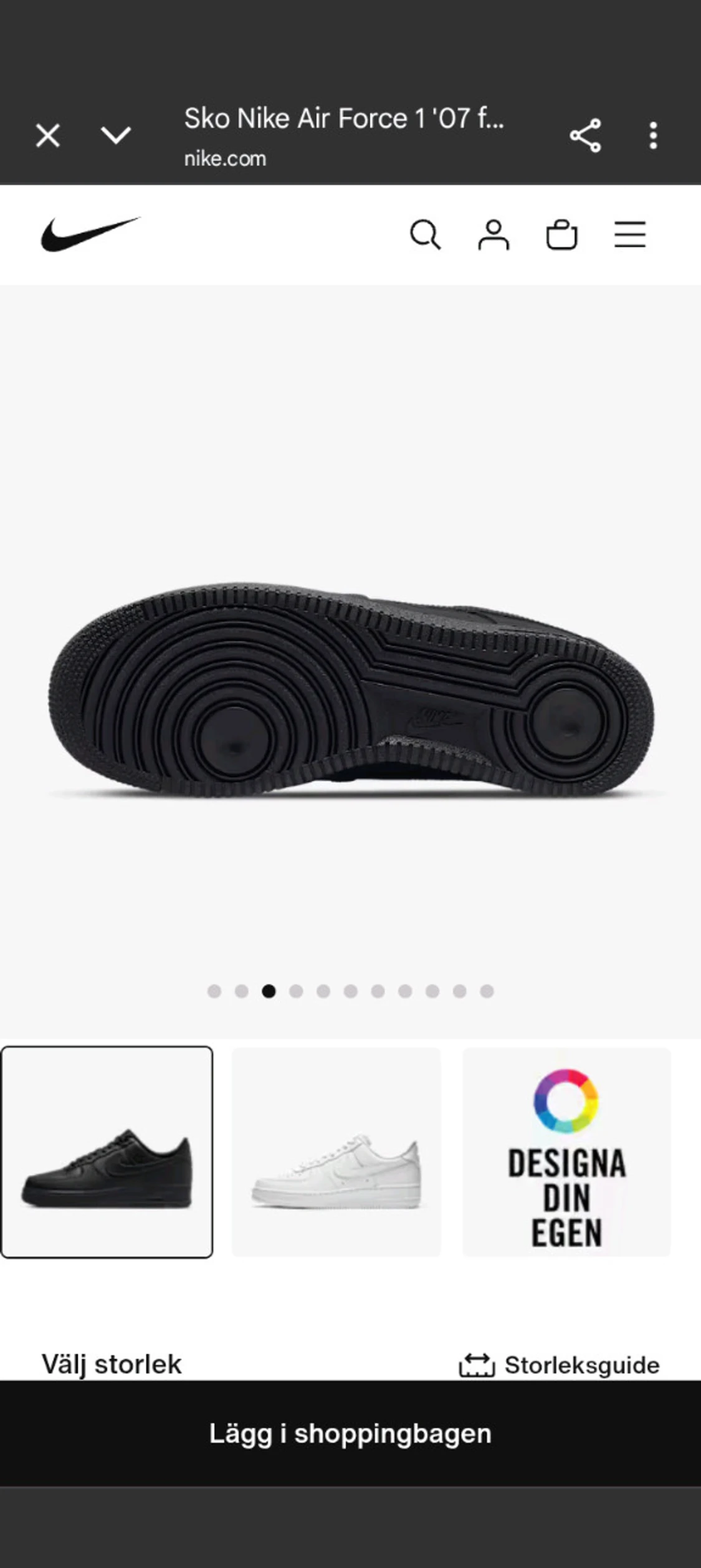 Nike Air Force 1 '07 helsvarta sneakers - 1