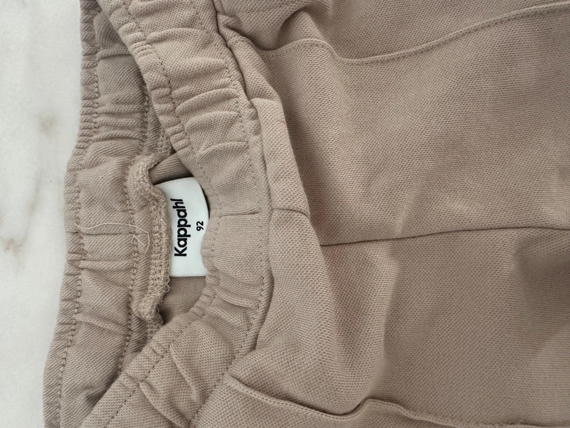 Beige mjukisbyxor med resårmidja - 5