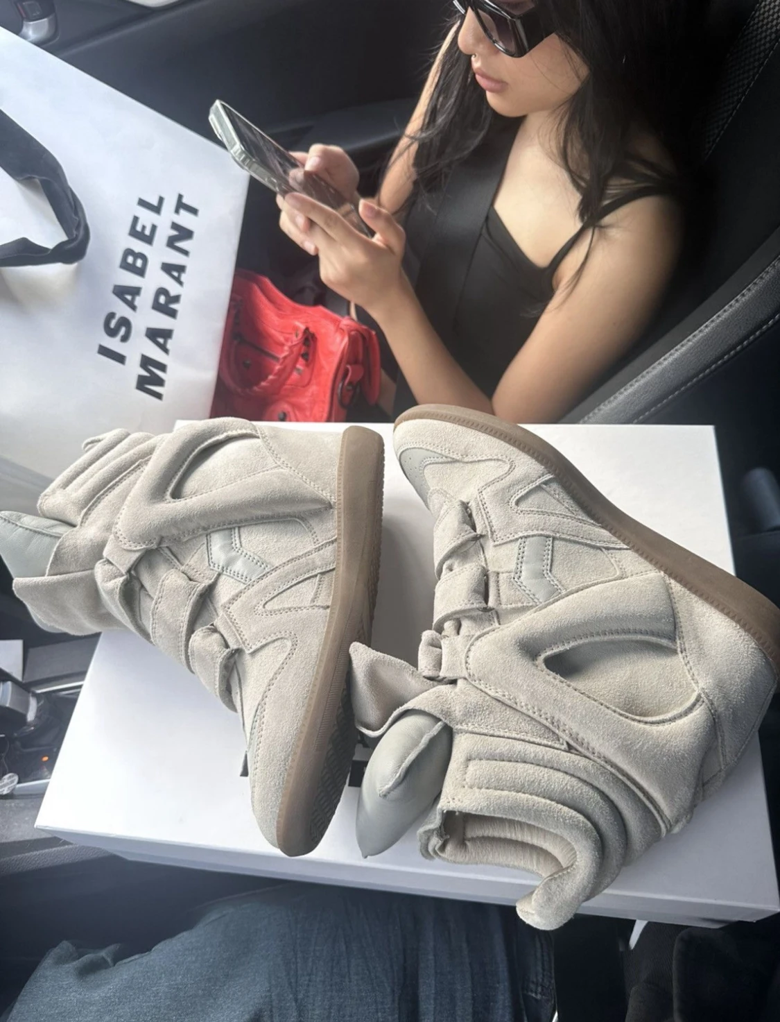 Beige Isabel Marant sneakers med plattform - 1