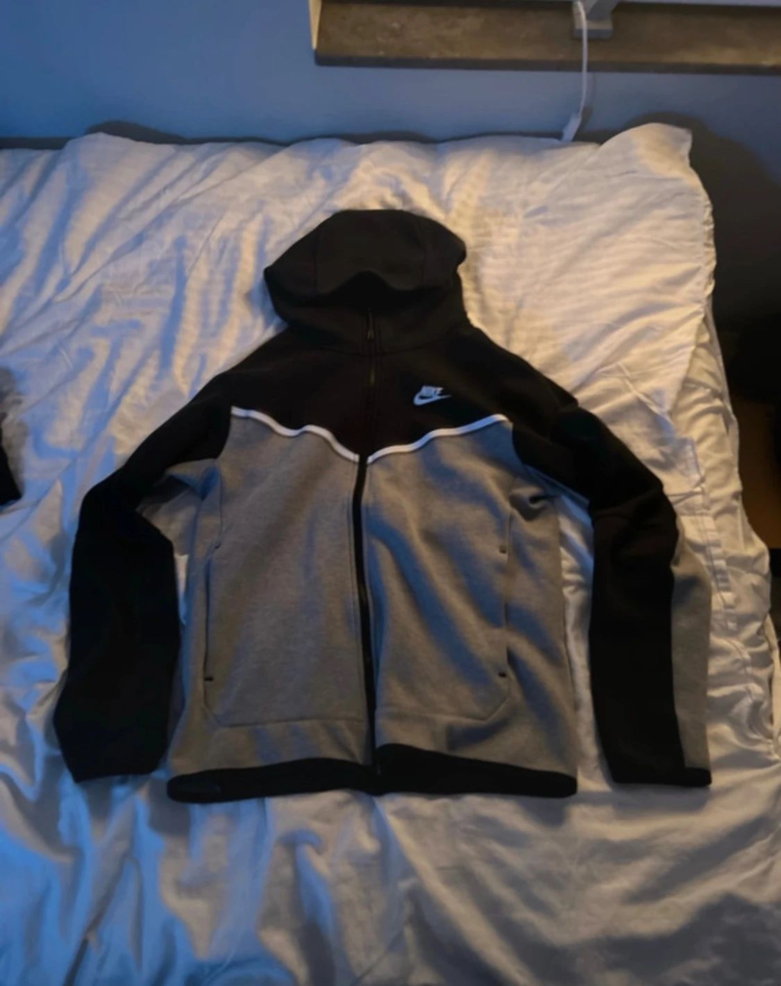 Nike hoodie svart och grå S