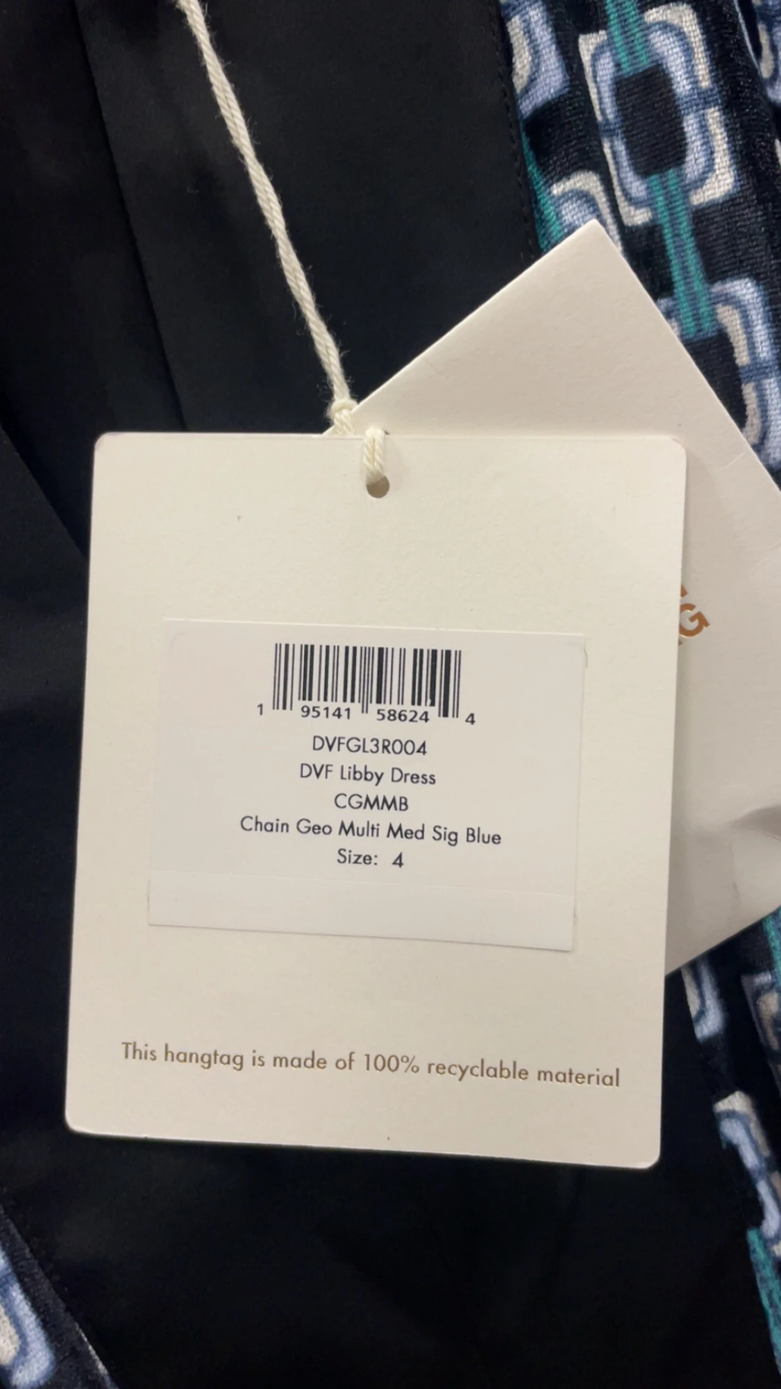 Blåmönstrad långklänning från DVF - 2