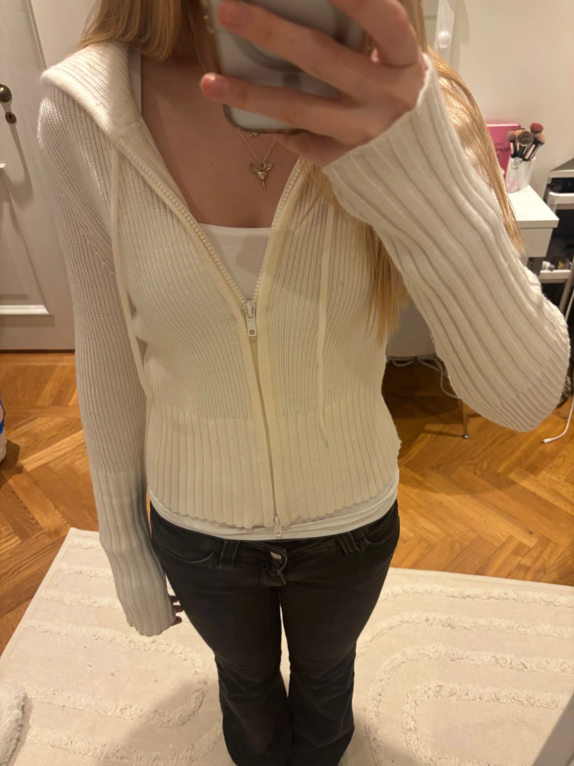 Vit zip upp från hm