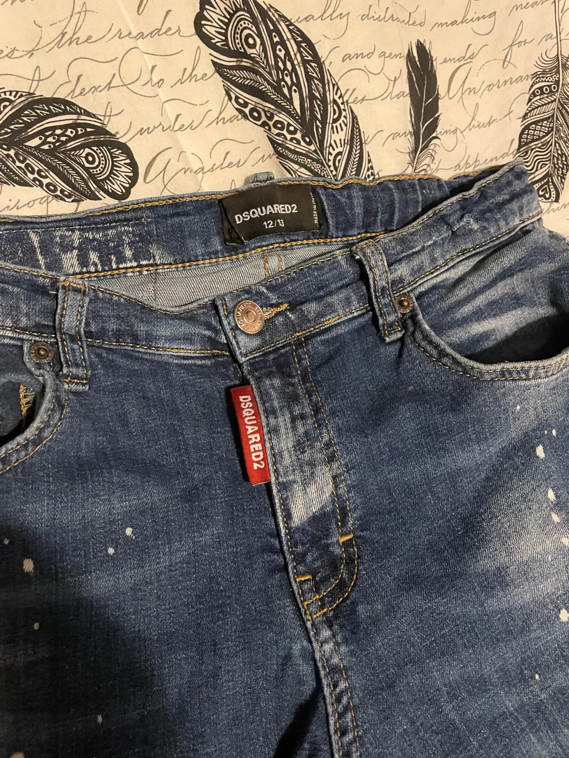 Blå Dsquared2 jeans med slitningar - 1
