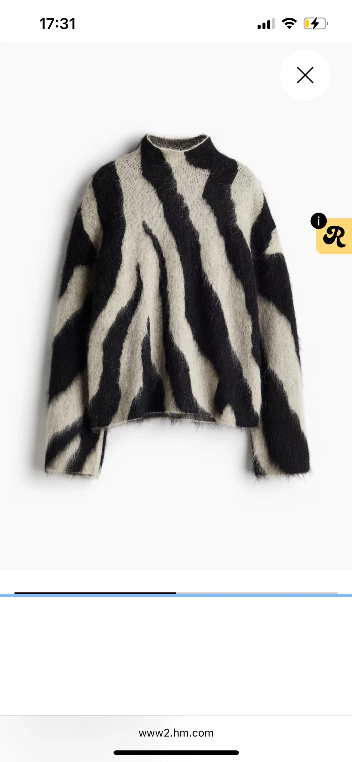 Zebramönstrad stickad tröja från H&M