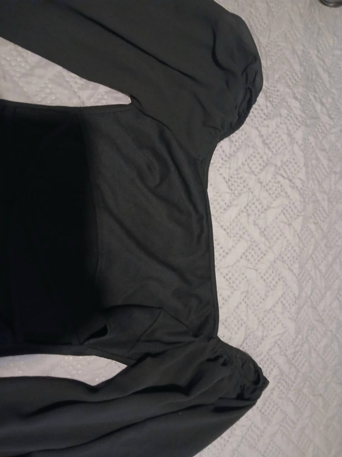 Svart kort klänning med puffärm från SHEIN - 2