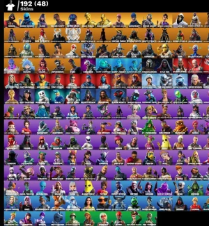 Fortnite-konto med 192 skins och exklusiva emotes - Säljer Fortnite-konto med 192 skins, inklusive sällsynta och exklusiva karaktärer som Travis Scott, Galaxy Scout, Wonder Woman och många fler. Kontot har även ett stort antal emotes och kosmetiska tillbehör. Perfekt för samlare och entusiaster. Mycket bra skick. Söker endast byten tillkomst take the L o massa exklusiva saker 