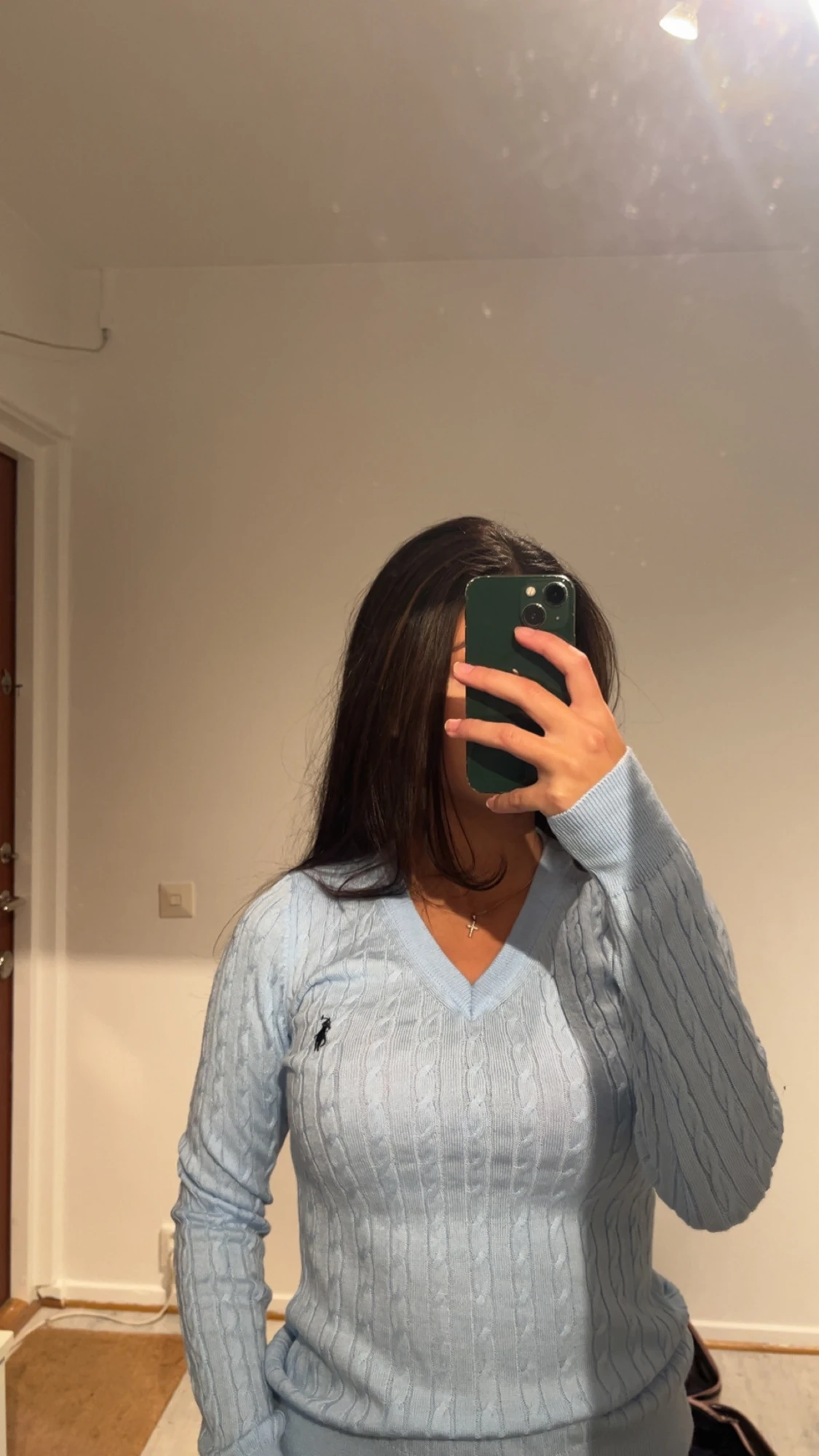 Ljusblå stickad tröja från Ralph Lauren