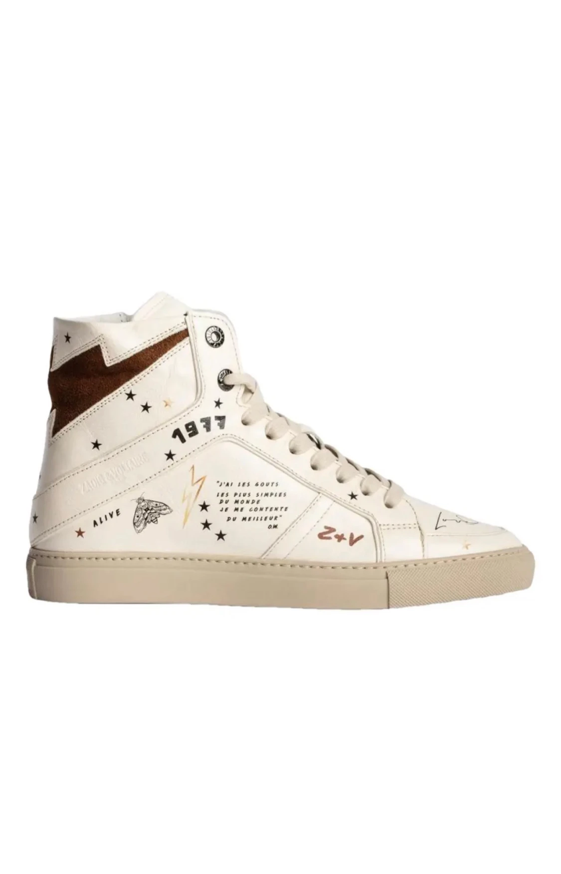 Zadig & Voltaire vita höga sneakers