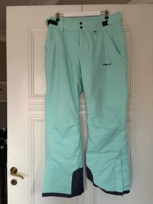 Minty grön skid/snowboard byxor, Arctix stor. L - Säljer ett par turkosa skid/snowboard byxor från Arctix i storlek L.  Bra skick, används bara  en säsong. Byxorna har raka ben, svarta förstärkningar vid bensluten och fickor med dragkedja. Säljer pga vinter garderobsrensning. 