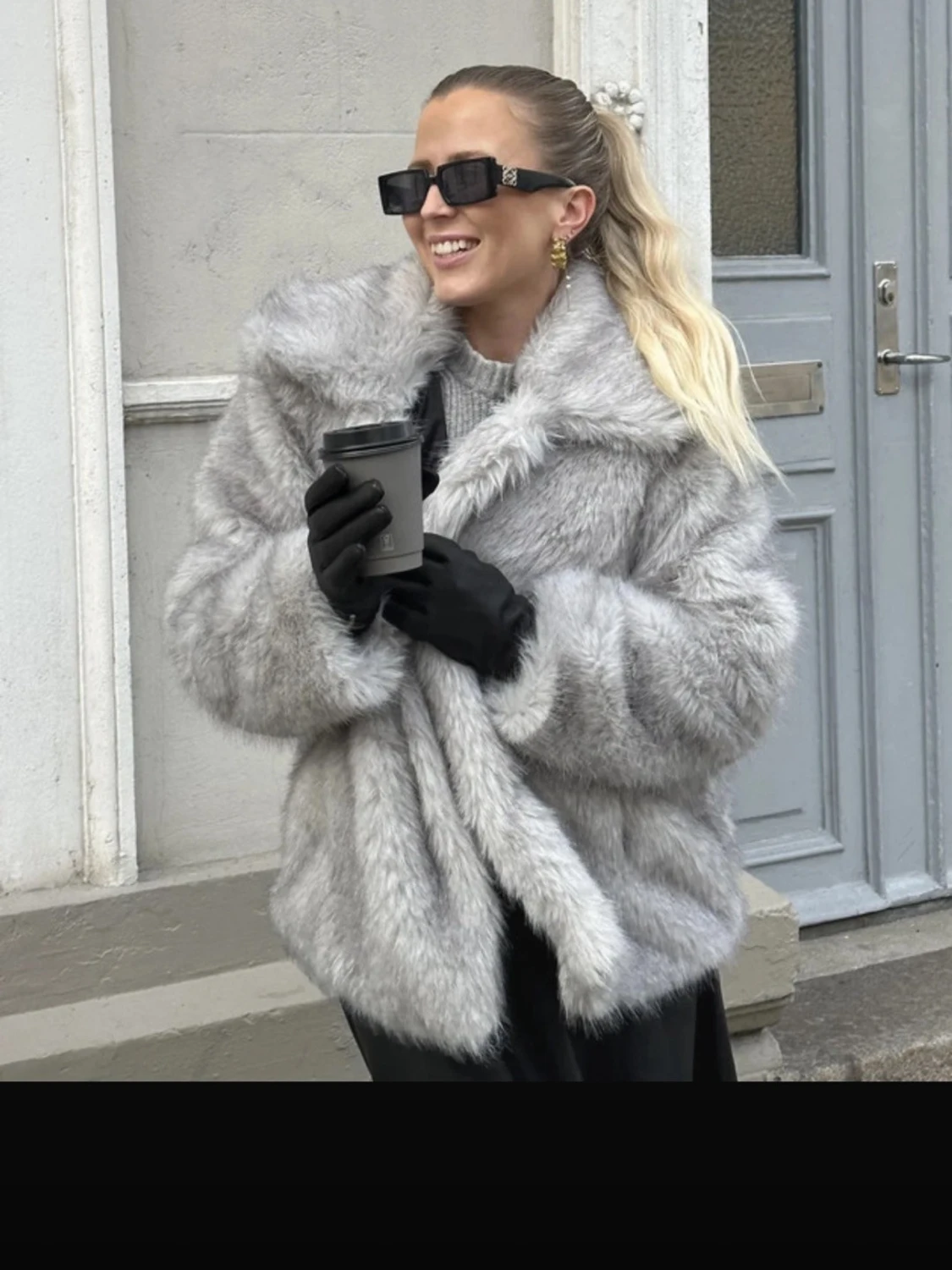 Grå pälsjacka från ONLY, stl M - 5