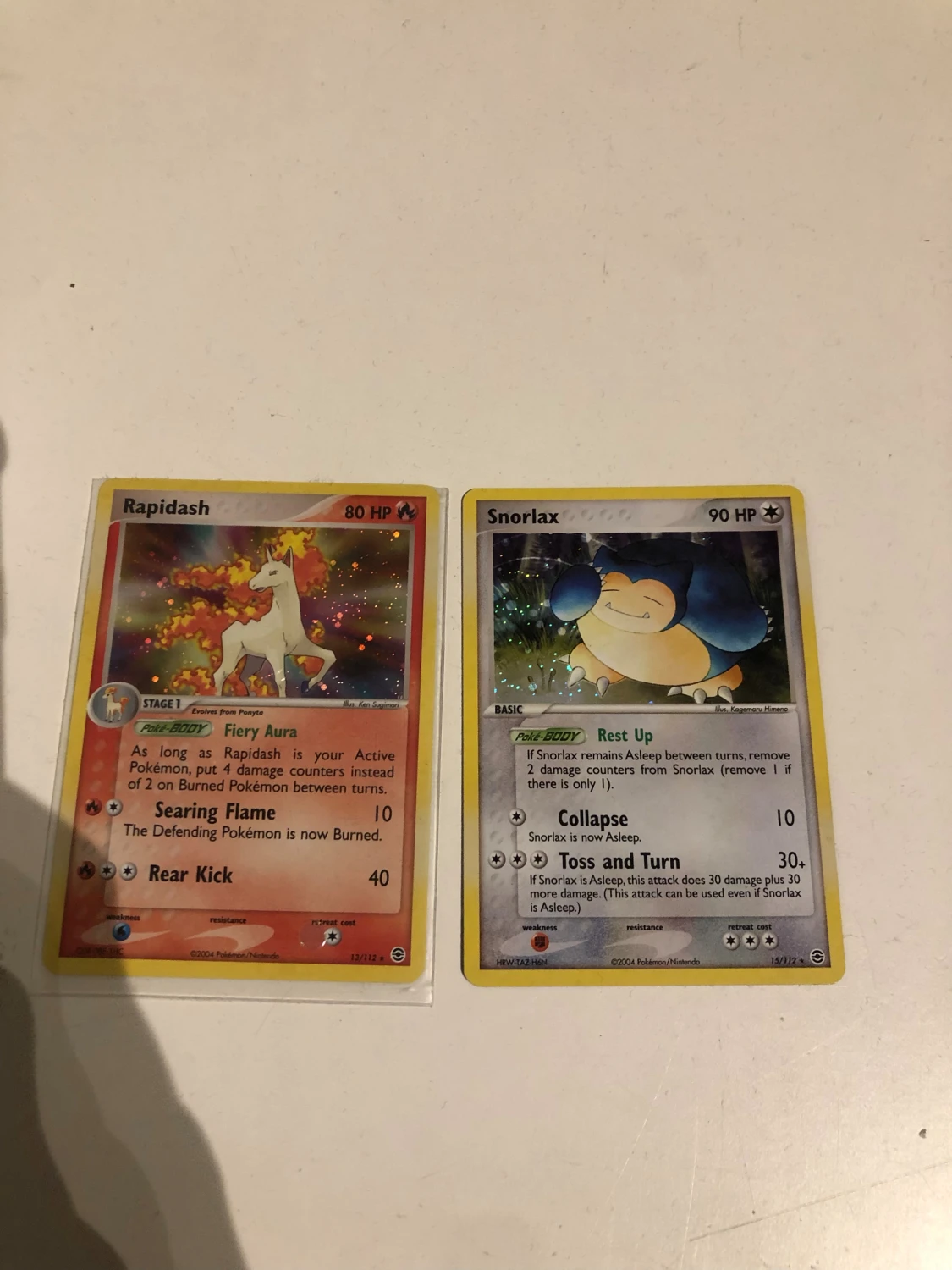 Pokémonkort: Rapidash & Snorlax