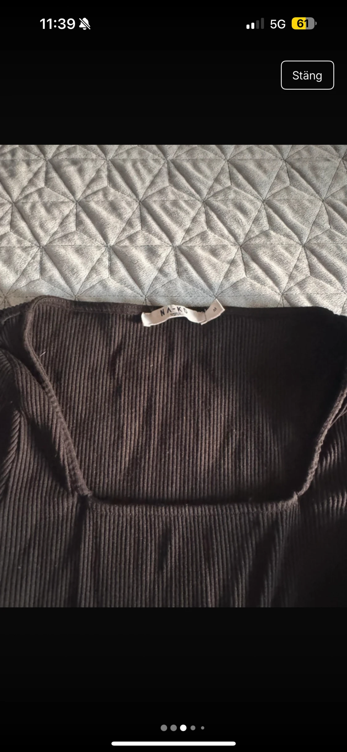 Ribbad brun långärmad klänning NA-KD - 1