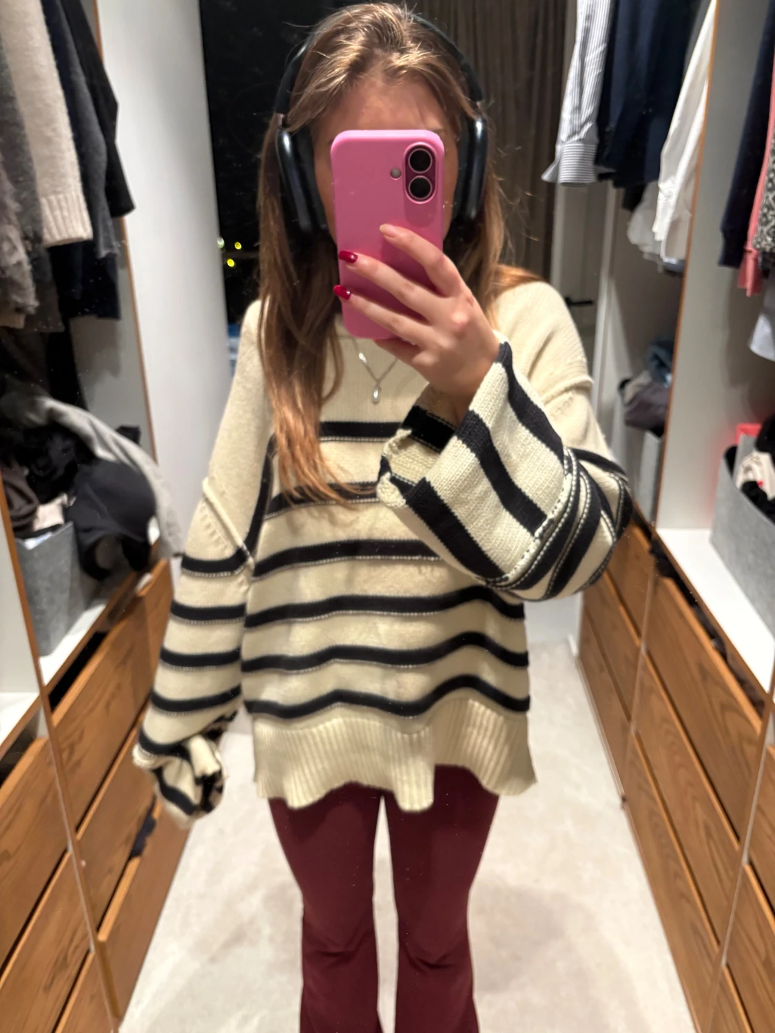 randig stickad tröja  - 1