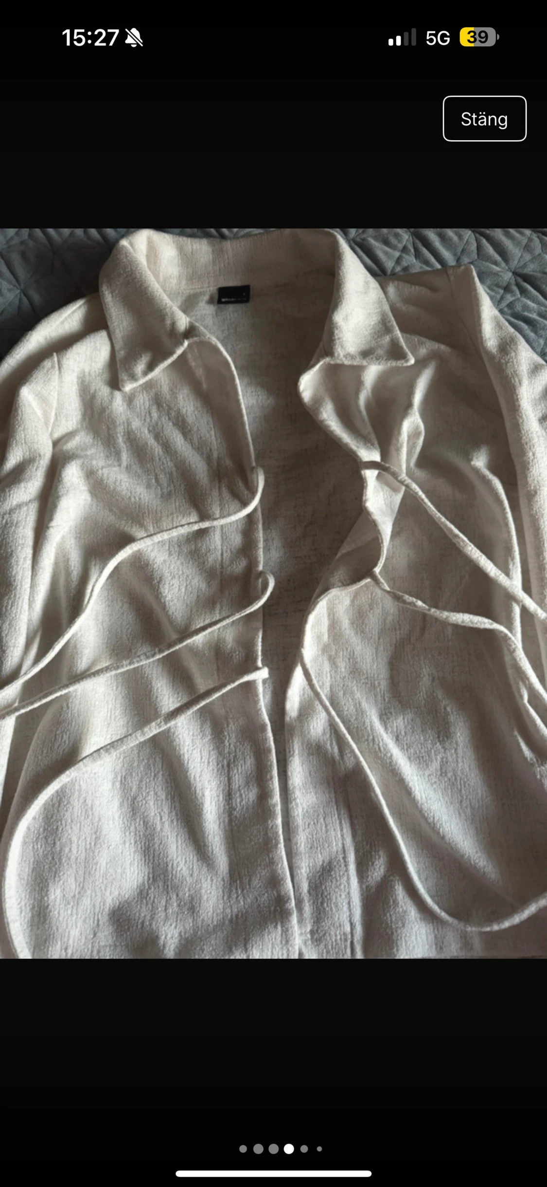 Vit knyt-skjorta med snören - 3