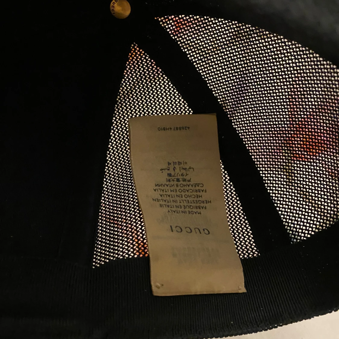 Gucci svart keps med röd orm - 2