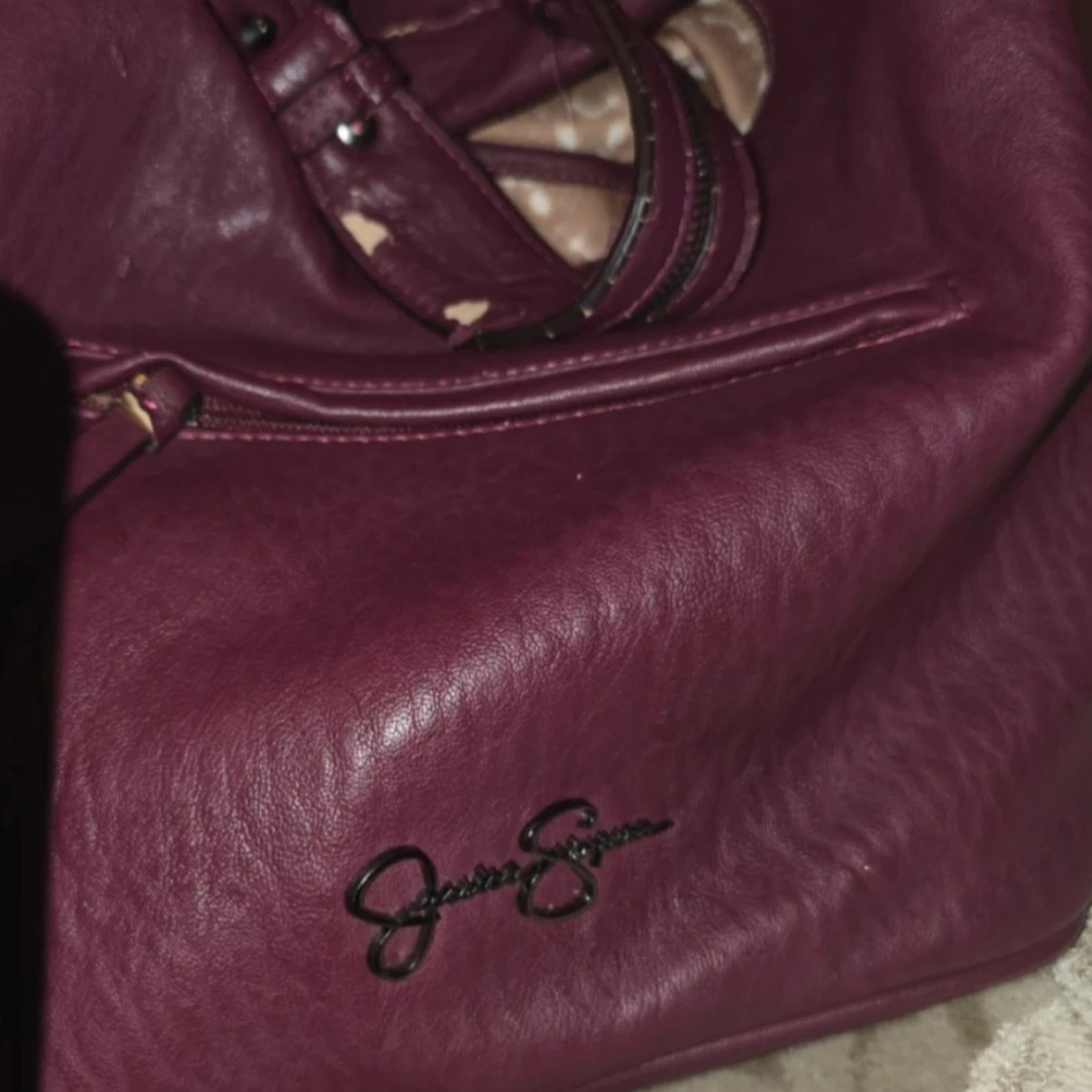 Vinröd axelväska Jessica Simpson vintage - 1