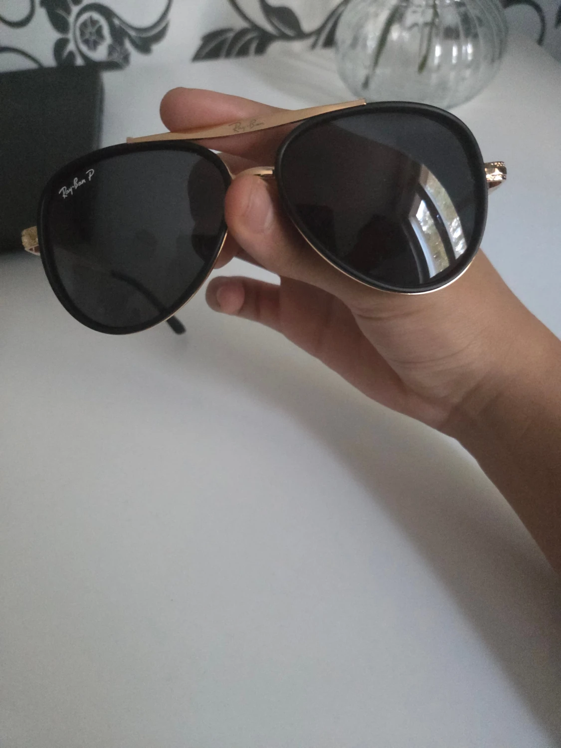 Ray-Ban aviator solglasögon guld/svart - 4