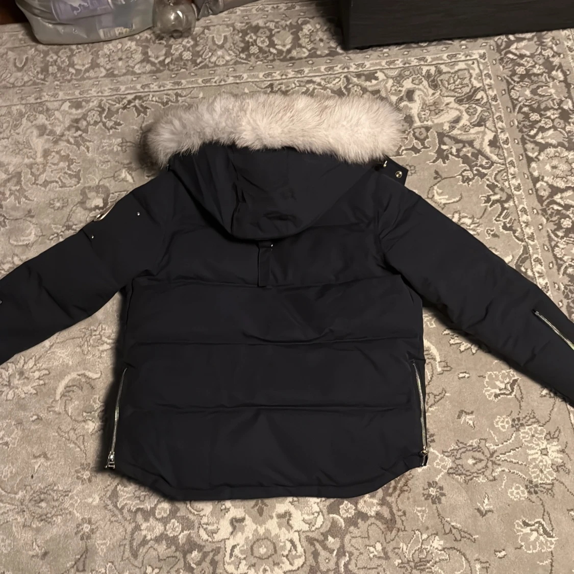 Moose Knuckles blå dunjacka med päls - 4