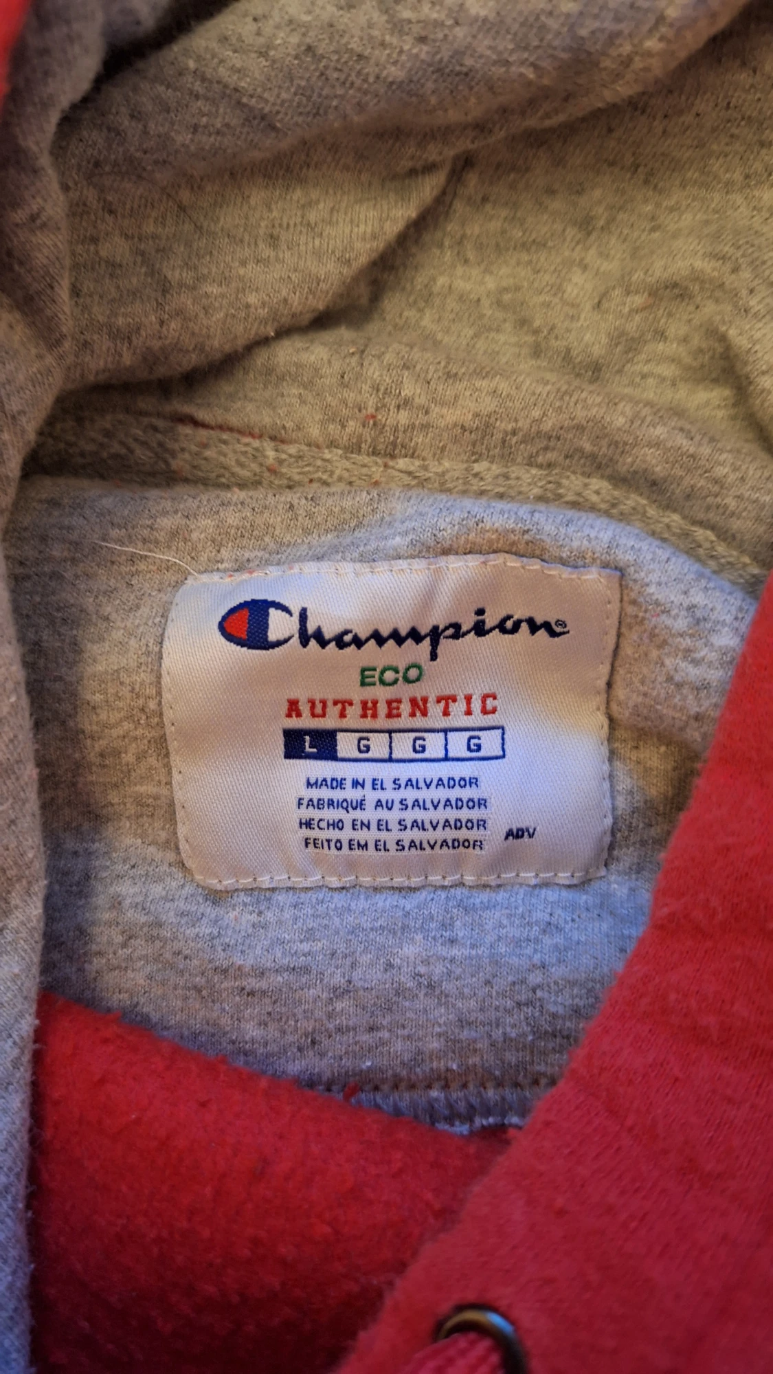 Röd Champion hoodie  - 4