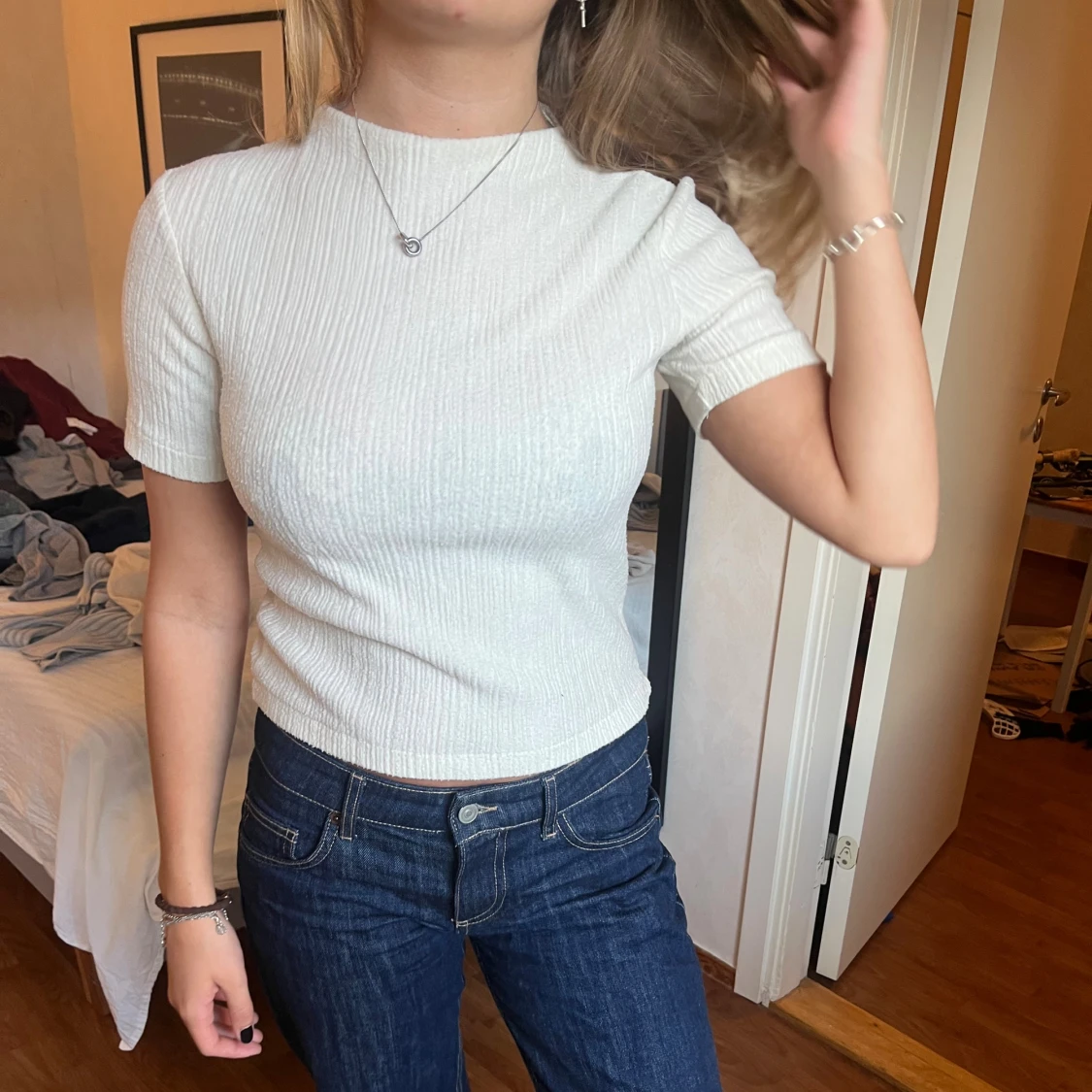 Vit ribbad topp från Zara - 1