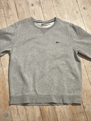 Grå sweatshirt från Lacoste  - Grå sweatshirt från Lacoste Sport med klassisk rund hals och långärmade ärmar. Tröjan har det ikoniska gröna krokodilmärket broderat på bröstet. Tillverkad i mjuk bomullsmix som är skön att ha på sig och passar perfekt för chill dagar.
