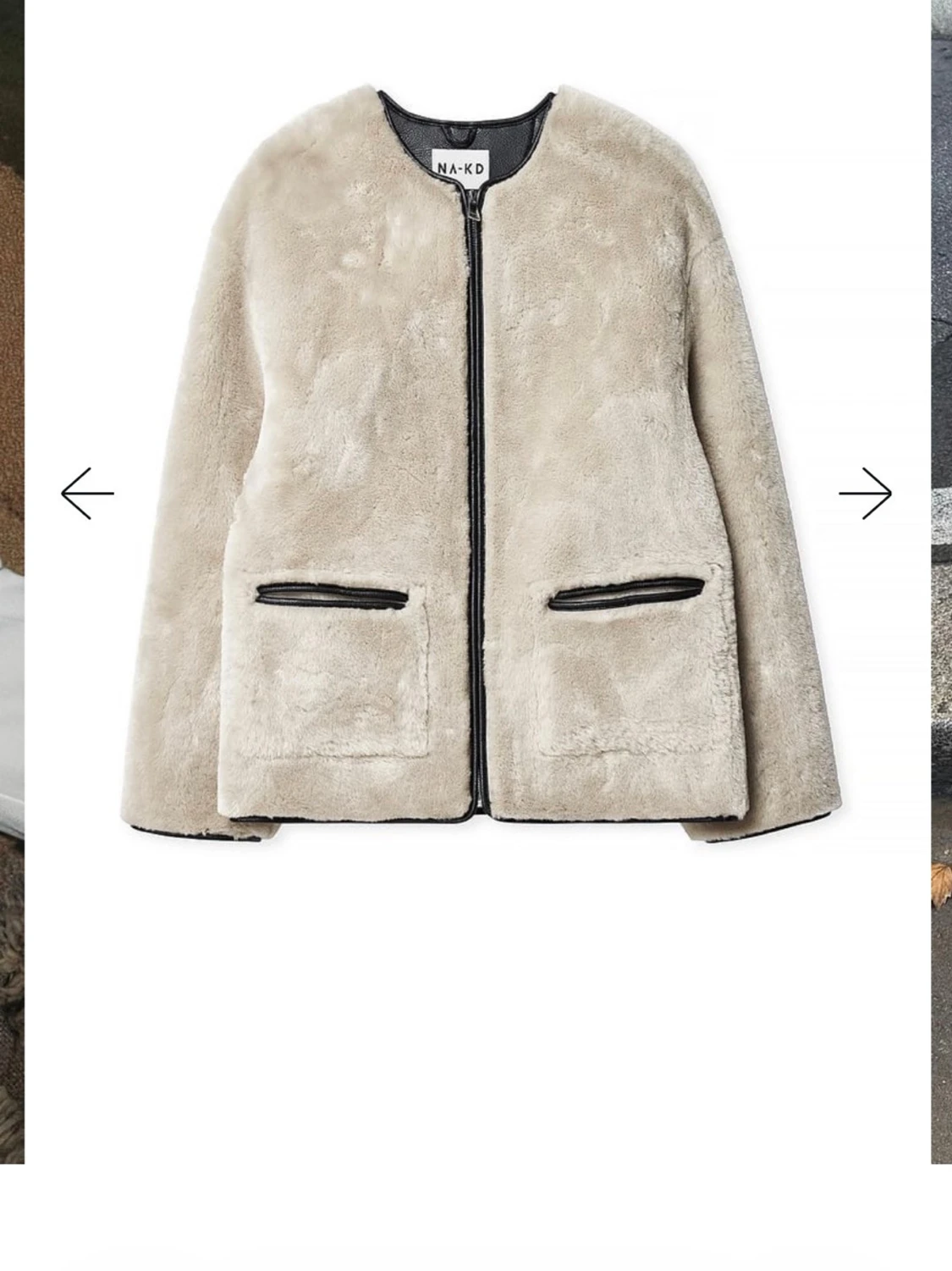 Beige teddyjacka från NA-KD