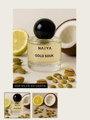 Naiya Gold Souk Parfym - Gold Souk från Naiya💕 supergod doft!!               Toppnoter- kardemumma och bergamott  Hjärtnoter- kokos Basnoter- pistage, amber och saddle wood