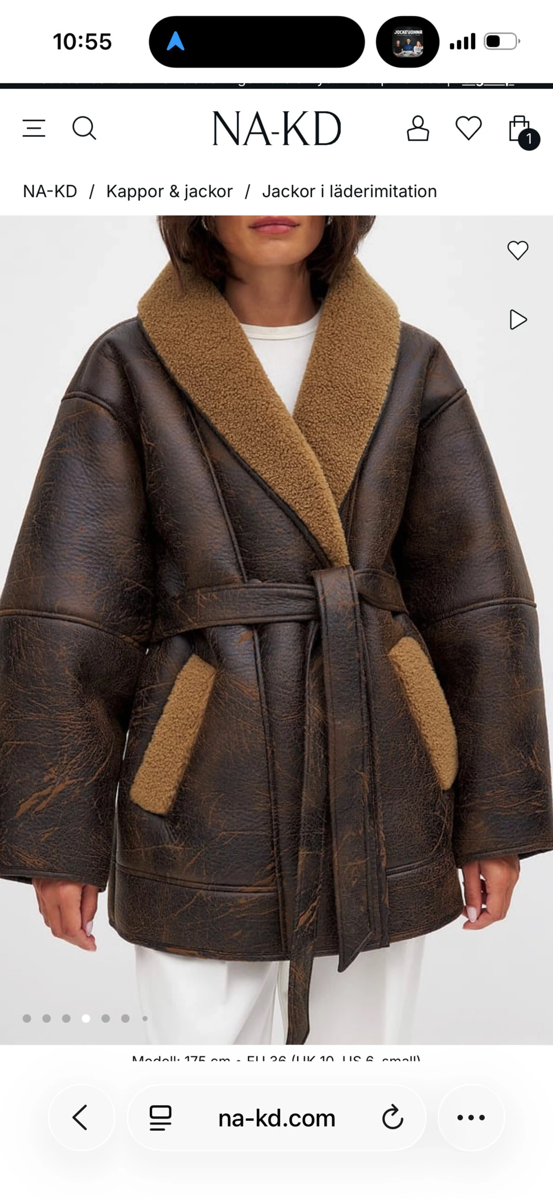 OBS! SÖKER OCH SÄLJER EJ!! Brun teddyjacka med bälte från NA-KD storlek 40 eller 42