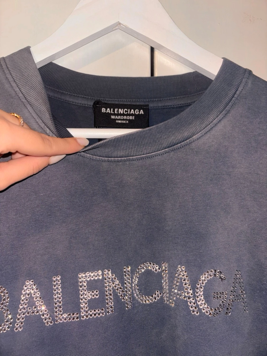Mörkgrå Balenciaga t-shirt med paljetter - 1