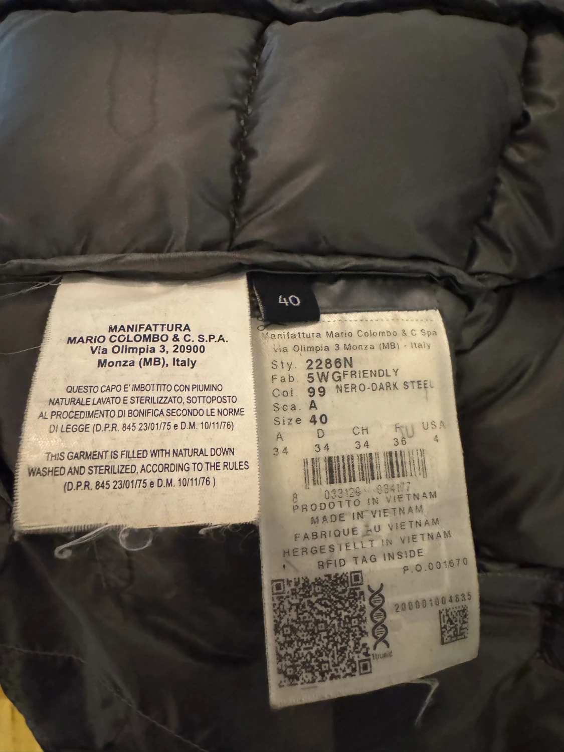 Svart dunjacka från Colmar - 2