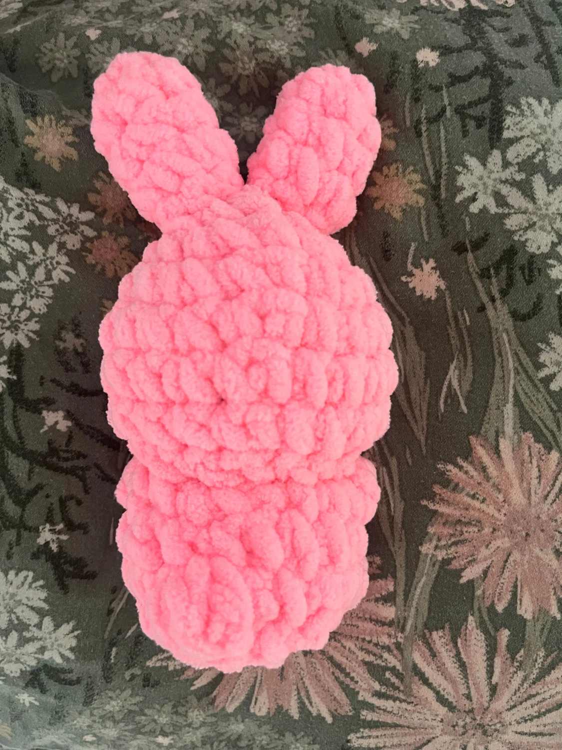 Handgjord rosa plysch-kanin - 2