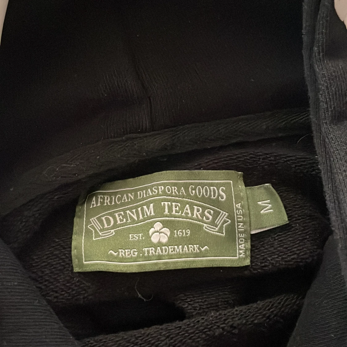 Svart hoodie med vita blommor Denim Tears - 2