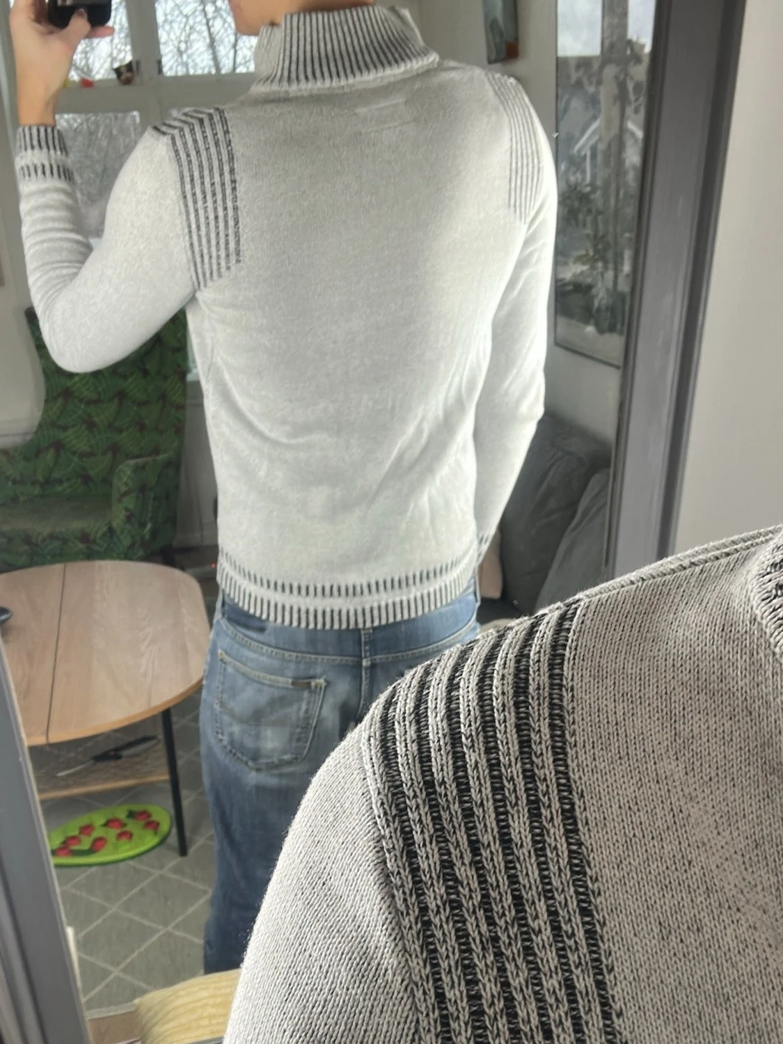 Stickad zip tröja  - 2