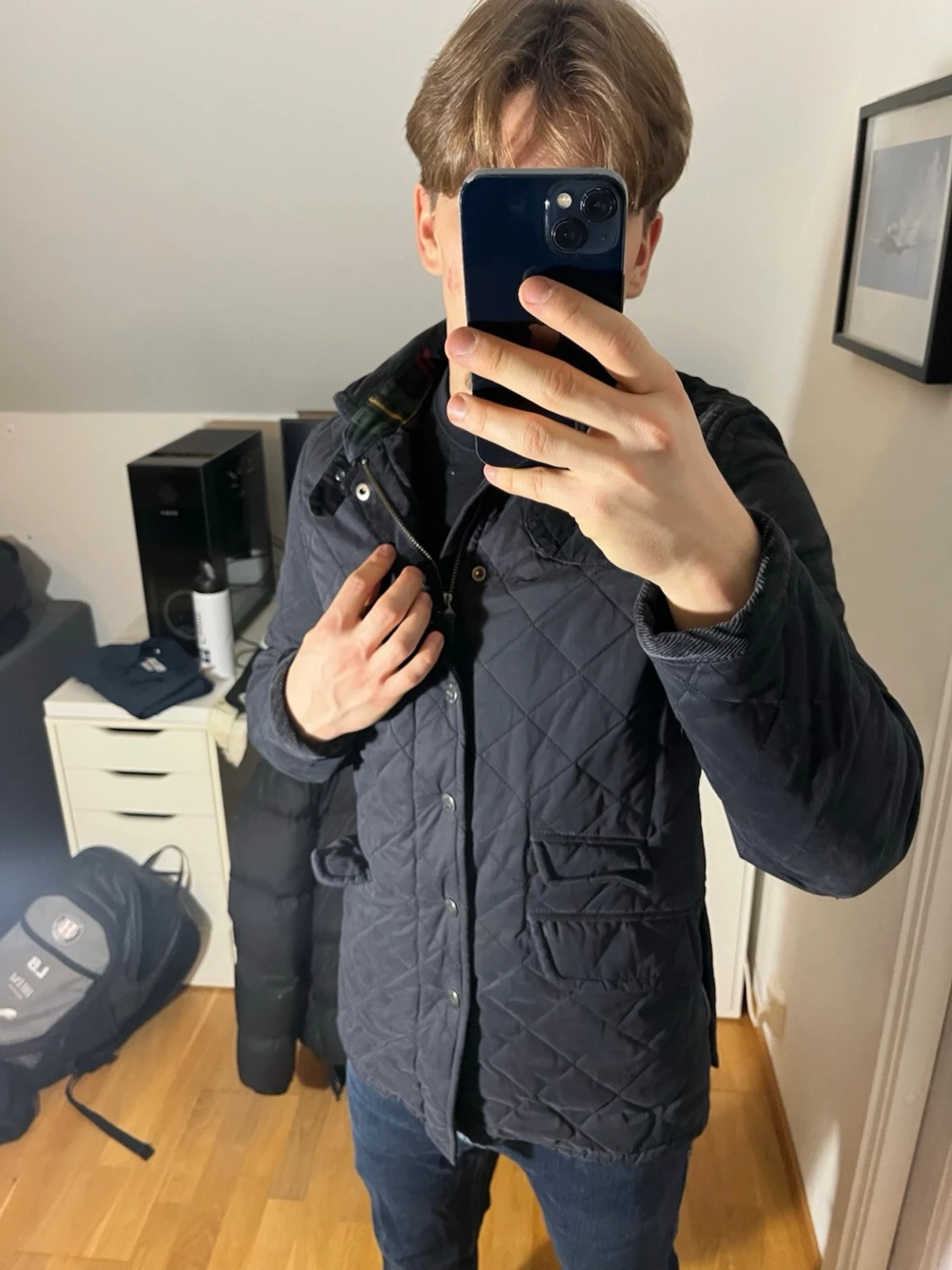 Svart quiltad jacka från Morris