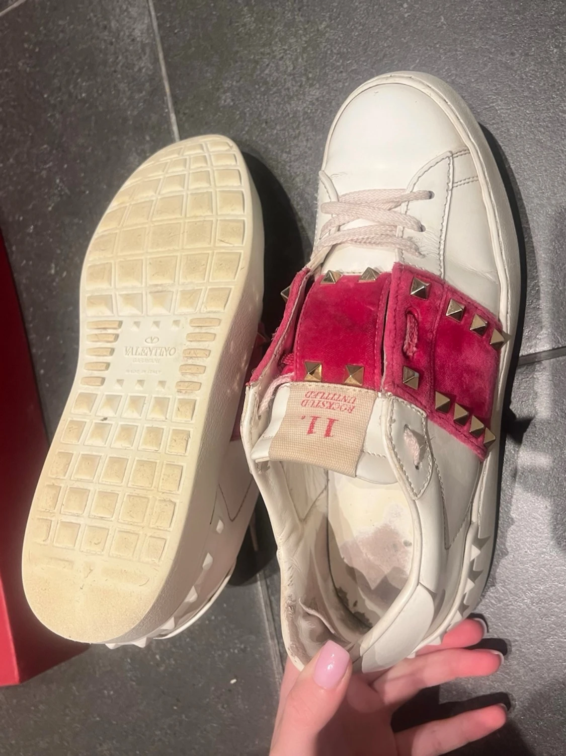 *Limited edition* Valentino Rockstud sneakers vit/rosa - 3