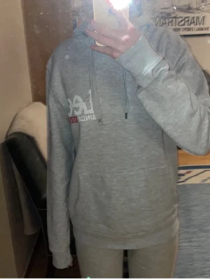 Grå hoodie från Lee - Säljer denna gråa hoodie från lee som tyvärr inte kommer till användning💕tyvärr finns det några blå fläckar på ärmen som inte går bort💕 pris kan diskuteras
