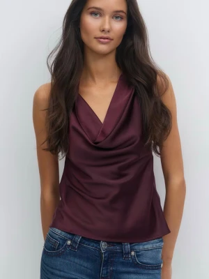 Vinröd satin linnetopp - Helt ny topp från gina tricot 14+ strl S 💖