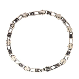 Balenciaga  - Balenciaga zip necklace. Aged silver zamak 