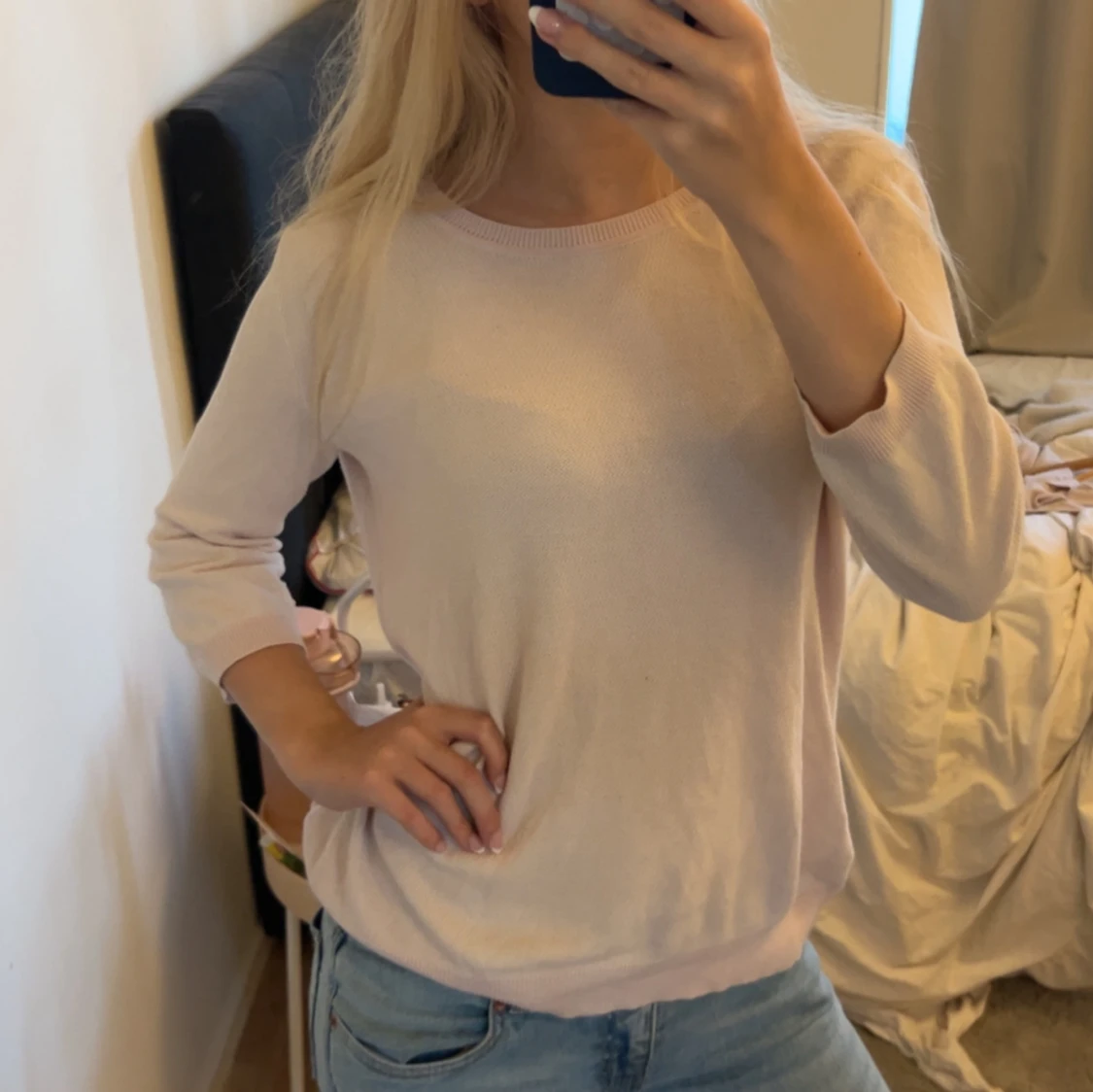 Ljusrosa stickad tröja Peter Hahn