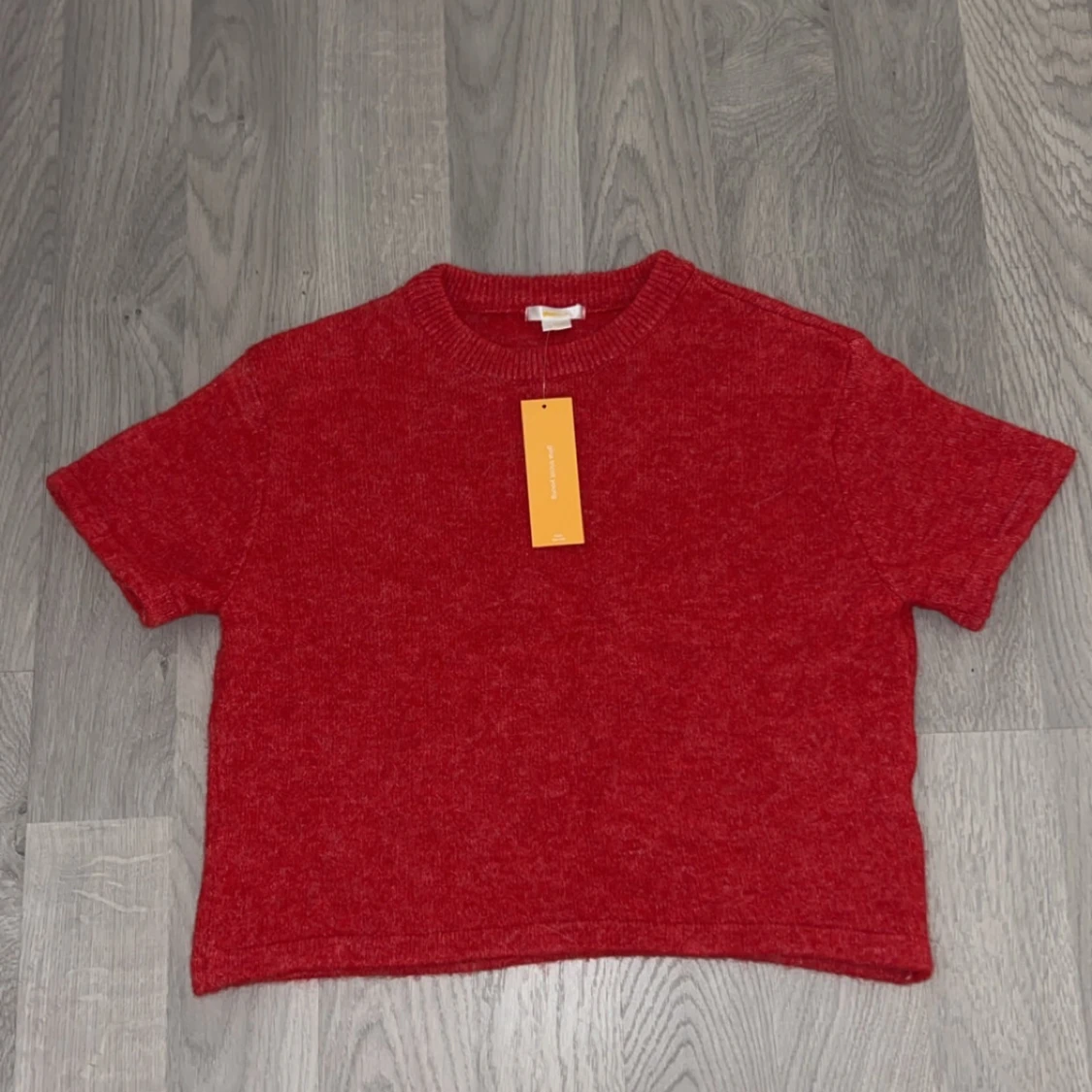 Röd stickad kortärmad tröja Gina Tricot - 1