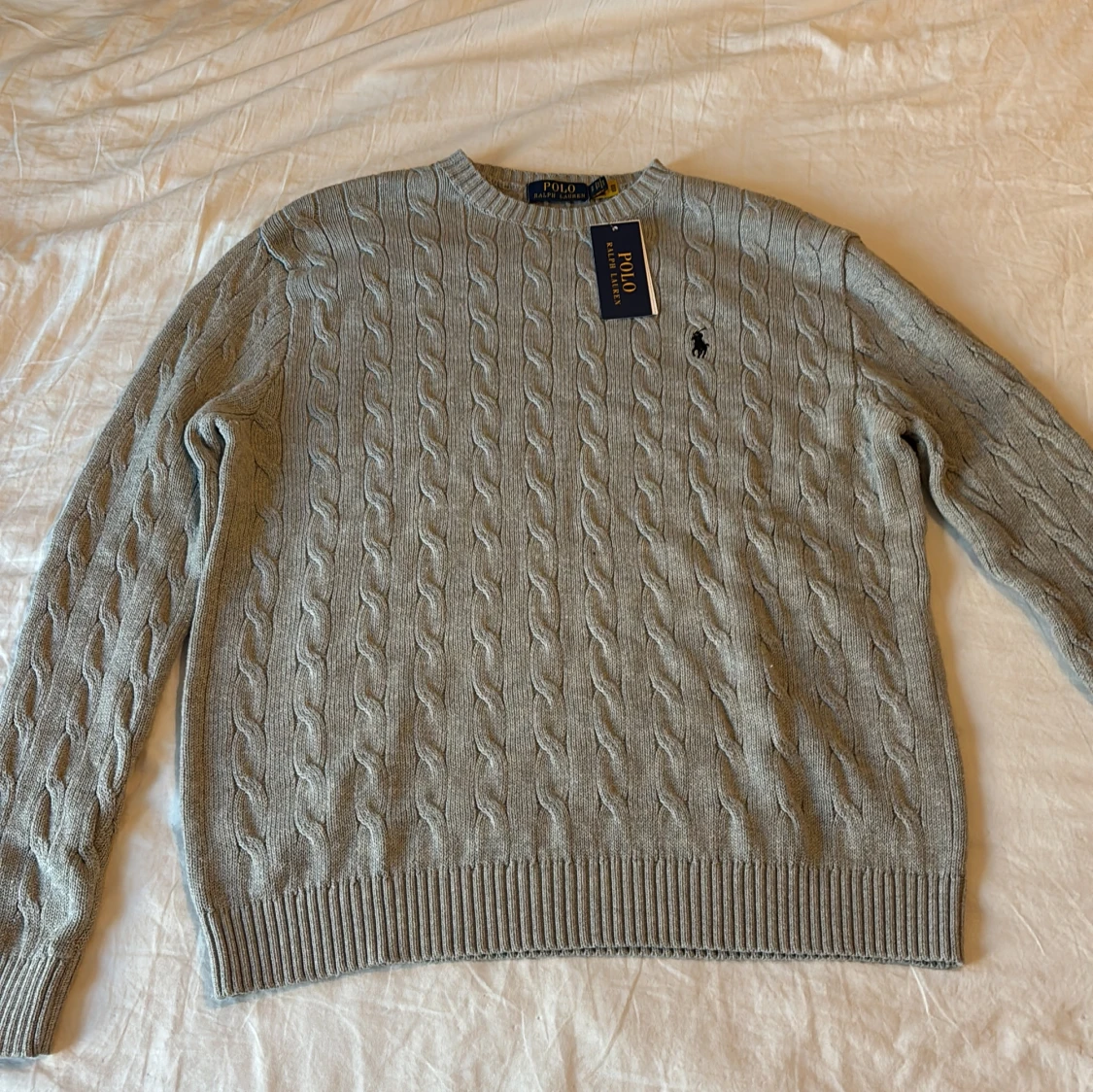  Ljusgrå kabelstickad tröja Polo Ralph Lauren - 3