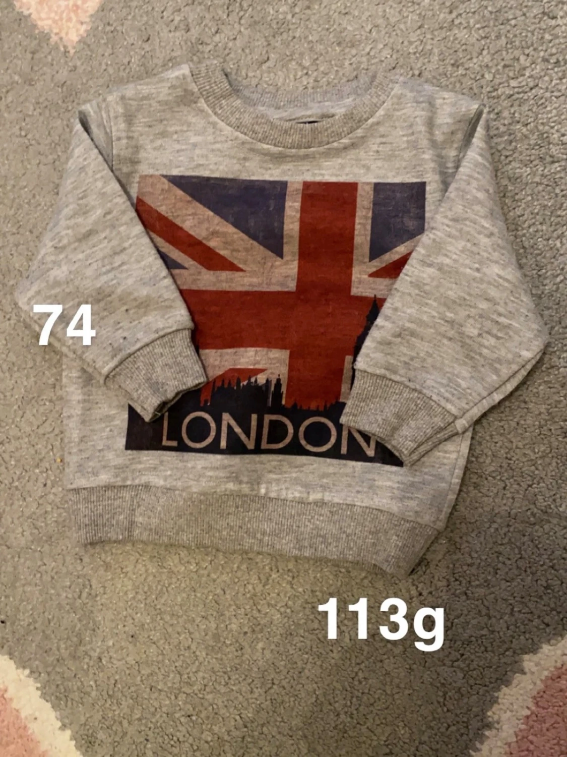 Grå sweatshirt med London-tryck