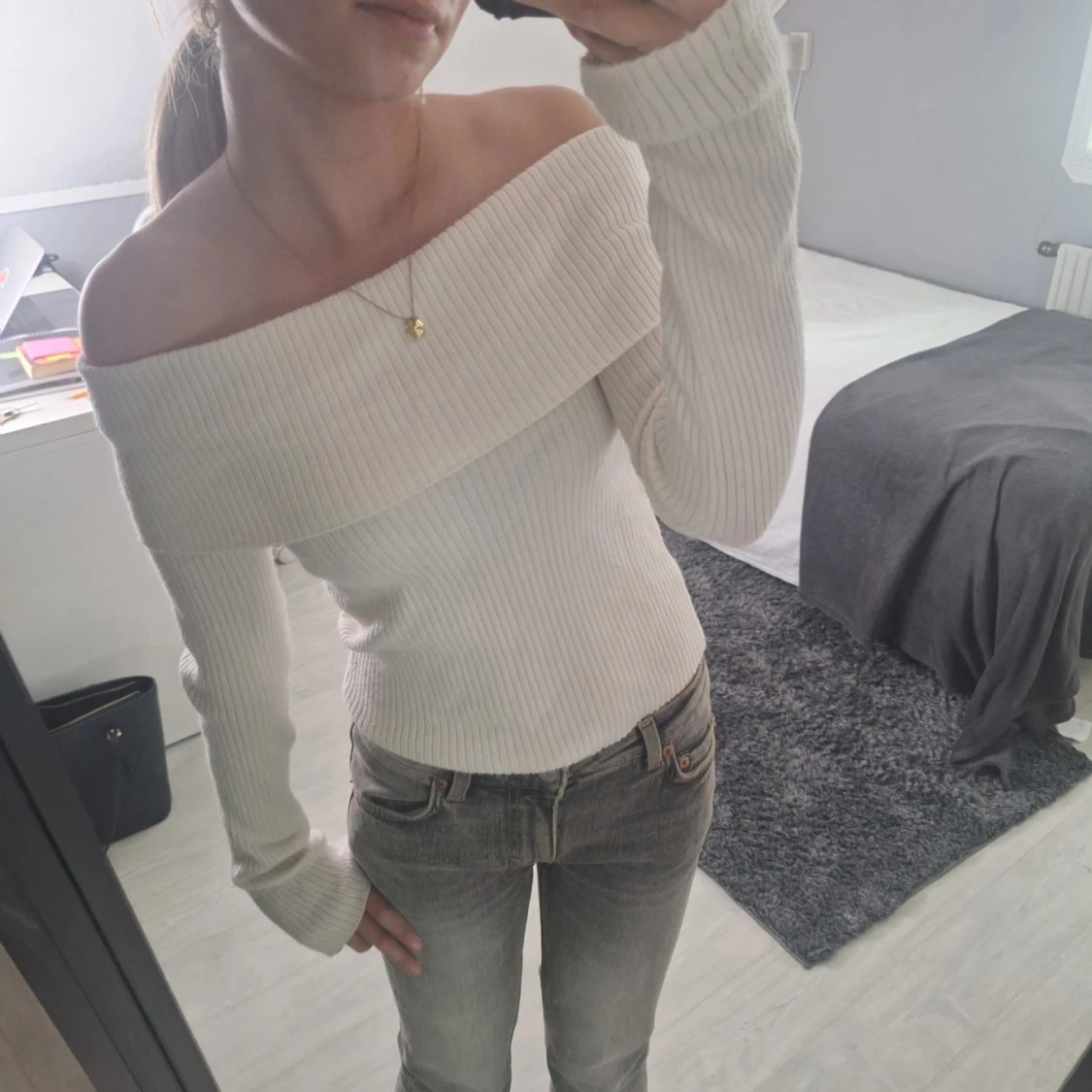 Offshoulder ribbad topp från H&M - 2