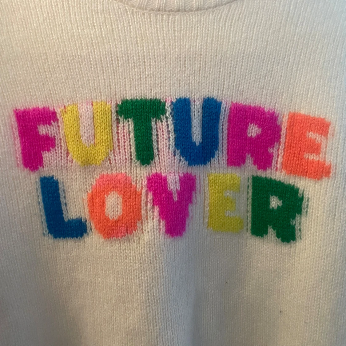 Stickad tröja From Future med tryck - 3