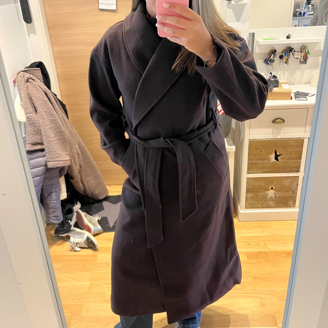 Brun lång kappa  - 2